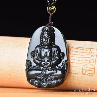 精致和田玉青玉观音