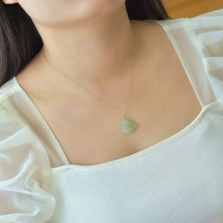 新款18k金镶弥勒佛和田玉吊坠女款大肚佛公项链高档笑佛生日礼物