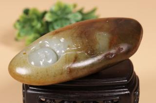 和田玉手把件 笑佛 151.1克【湛博玉器】