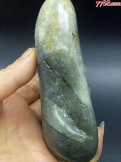 1456和田玉老熟皮色青花籽料原石428克-和田玉-7788收藏