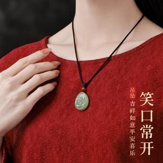 恋上心和田玉弥勒佛吊坠女玉佛头玉坠项链小佛公玉石玉佩挂件女款 玺