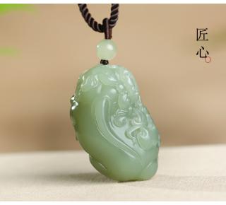 印象眸/印象眸和田玉貔貅吊坠 浅青玉鸭蛋青貔貅瑞兽玉石挂件