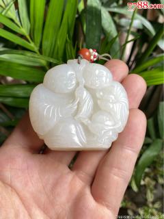 清和田玉白玉和合二仙