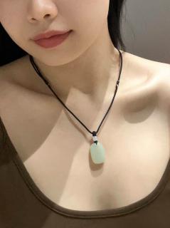 保真平安无事牌和田玉吊坠项链女款玉吊坠男士玉佩挂件送女友礼物