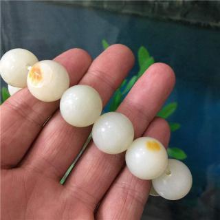 新疆天然和田玉白玉籽料圆珠手链手串18mm油润细腻