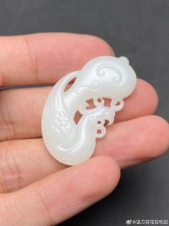 41【和田玉】白玉凤凰吊坠