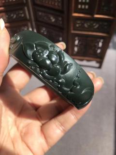 个人店其他品牌时尚手镯/手链/脚链 新疆和田玉踏青手镯镯心套装苏工