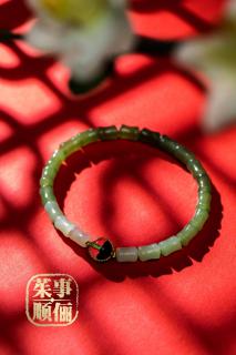 18k黄金和田玉竹节手链