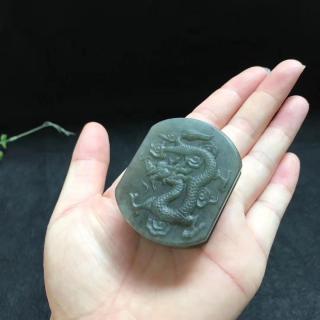 天然新疆和田玉青花籽料玉石皮带扣 一件起批送证书