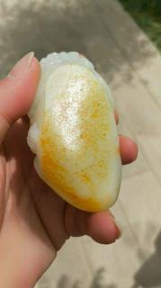 和田玉籽料,羊脂玉独籽貔貅把件218克