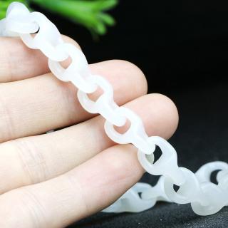 念玉珠宝新疆和田玉手串羊脂玉链子天然白玉手链锁链条几何男女款一体