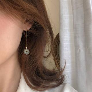 优惠券后19.00元,s925银14k包金和田玉珠项链女 平安扣吊坠玉石小众设