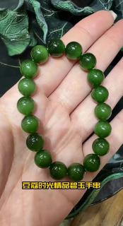 豆蔻时光精品12mm和田玉无黑碧玉手串高水头玉石圆珠本命年手链礼物男
