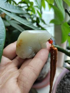 精品和田玉籽料貔貅结缘玉友,肉质细腻,皮色老熟,像这样的货对于玩玉