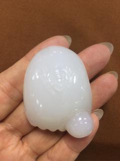 新疆和田玉山料羊脂玉知足常乐
