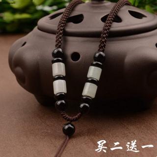 一折男脖子项链玉